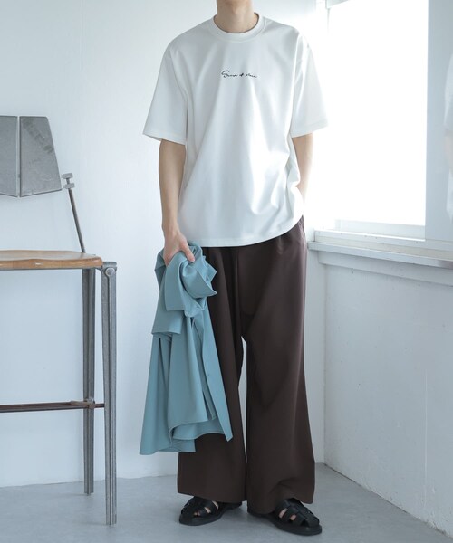 SENSE OF PLACE by URBAN RESEARCH(センスオブプレイスバイアーバンリサーチ)の「シシュウポンチTシャツ(5分袖)(Tシャツ/カットソー・メンズ・BLUE/WHITE/BLACK/GREIGE/OLIVE/L.KHAKI/CHARCOAL・M/L)」の14枚目の写真