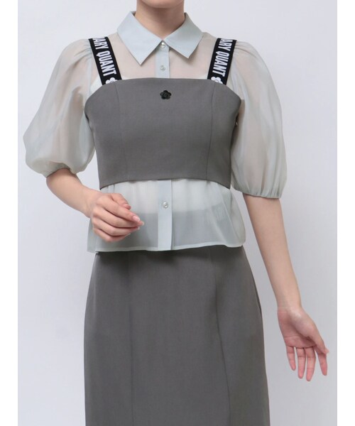 MERCURYDUO(マーキュリーデュオ)の「【MARY QUANTコラボ】ビスチェ付きパフスリーブブラウス【セットアップ着用可】(シャツ/ブラウス・レディース・アイボリー/グレー・F)」の6枚目の写真
