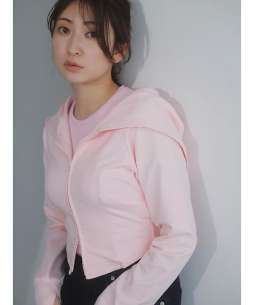 dazzlin（ダズリン）の「【吉田朱里】UVコンパクトパーカー（パーカー・レディース・ブラック/ピンク/ベージュ・F）」の11枚目の写真