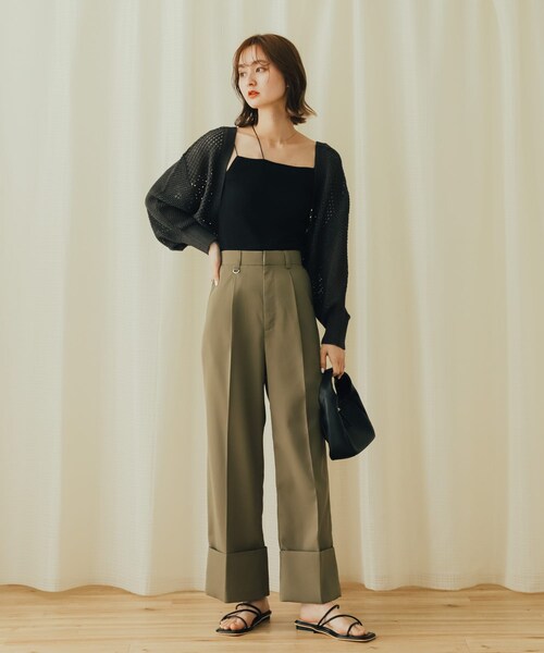 SENSE OF PLACE by URBAN RESEARCH(センスオブプレイスバイアーバンリサーチ)の「ラメバックオープンメッシュボレロ(カーディガン/ボレロ・レディース・CHARCOAL/IVORY/PURPLE・one)」の18枚目の写真