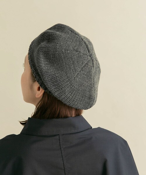 KBF(ケイビーエフ)の「ニットベレー帽(ハンチング/ベレー帽・レディース・CHARCOAL/BEIGE・one)」の6枚目の写真
