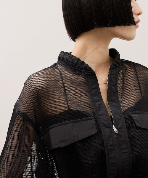 ADAM ET ROPE'（アダムエロペ）の「ドロストメッシュシャツ（シャツ/ブラウス・レディース・ブラック/ホワイト/ダークブラウン・F）」の16枚目の写真