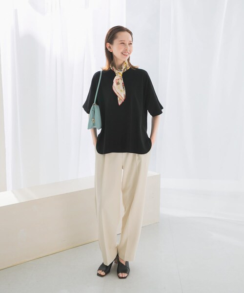 URBAN RESEARCH ROSSO（アーバンリサーチロッソ）の「『WEB/一部店舗限定』『撥水』センタープレスイージーパンツ（その他パンツ・レディース・ecru/black・36/38）」の6枚目の写真