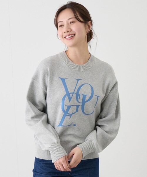 Jayro（ジャイロ）の「ジャガードロゴニットプルオーバー（ニット/セーター・レディース・チャコール/ライトグレー/パープル・F）」の6枚目の写真