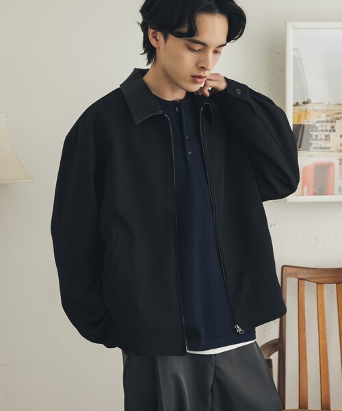 SENSE OF PLACE by URBAN RESEARCH（センスオブプレイスバイアーバンリサーチ）の「FLカラージップブルゾン（ブルゾン・メンズ・BLK×BLK/GRY×BLK/D.BRN×BRN・M/L）」の6枚目の写真