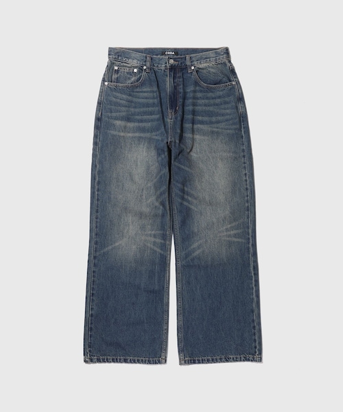 ADAM ET ROPE'(アダムエロペ)の「【CODA/コーダ】INDIGO VINTAGE WASHED DISTRESSED BREAK CUT FLARED JEANS(デニムパンツ・メンズ・ブルー系・0/1/2)」の3枚目の写真