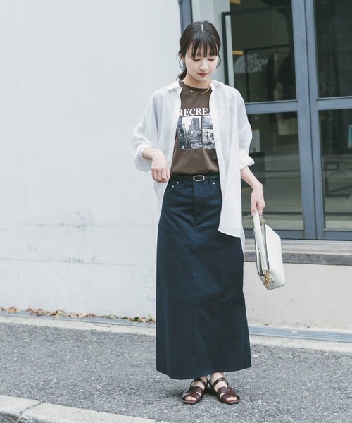 ITEMS URBANRESEARCH（アイテムズ アーバンリサーチ）の「『イージーケア』ストレッチチノスカート(楽着シリーズ)（スカート・レディース・CML/L.BEG/NVY・S/M）」の15枚目の写真