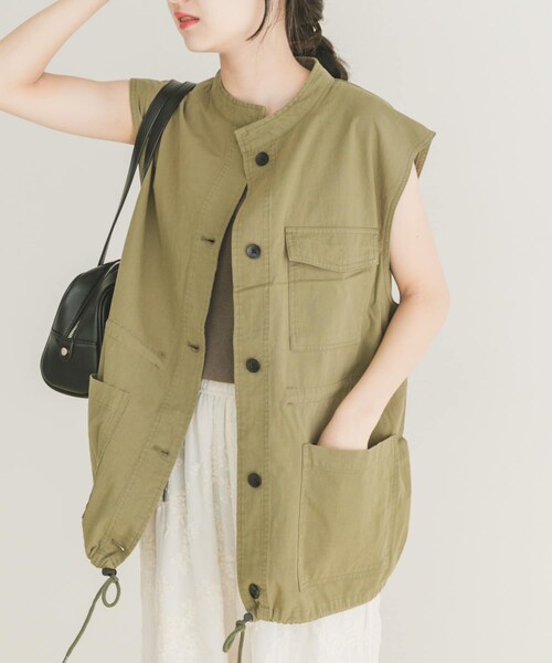 ITEMS URBANRESEARCH（アイテムズ アーバンリサーチ）の「ミリタリージレ（テーラードジャケット・レディース・KHK/BLK・FREE）」の13枚目の写真