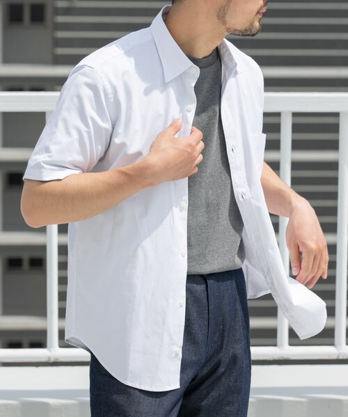 URBAN RESEARCH ROSSO（アーバンリサーチロッソ）の「『防シワ』『XLサイズあり』ハイパフォーマンスリネンレギュラー半袖シャツ（シャツ/ブラウス・メンズ・BEIGE/WHITE/BLACK/NAVY/KHAKI/BLK STRIPE/BLK CHECK・S/M/L/XL）」の11枚目の写真