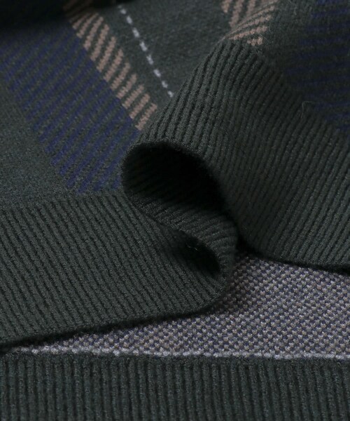 URBAN RESEARCH Sonny Label（アーバンリサーチサニーレーベル）の「OOPS　ビッグチェックニット（ニット/セーター・メンズ・BLACK/BEIGE/GREEN・M/L/XL）」の20枚目の写真