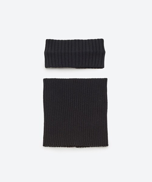ADAM ET ROPE'(アダムエロペ)の「【J'aDoRe限定】【KIJIMA TAKAYUKI(キジマ タカユキ)】CASHMERE KNIT HEAD BAND&NECK WARMER(ヘアバンド・レディース・ブラック/チャコール・F)」の1枚目の写真