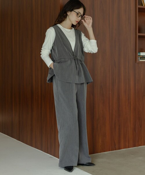 URBAN RESEARCH Sonny Label（アーバンリサーチサニーレーベル）の「ペプラムオールインワン（つなぎ/オールインワン・レディース・ブラック/グレー・36/38）」の19枚目の写真