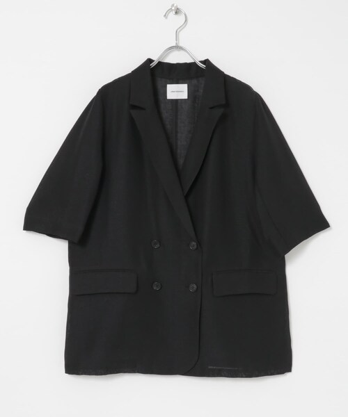 URBAN RESEARCH（アーバンリサーチ）の「『イージーケア』シアーメッシュハーフスリーブジャケット（テーラードジャケット・レディース・BEIGE/BLACK・FREE）」の14枚目の写真