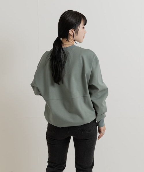 THE GOODLAND MARKET(ザグッドランドマーケット)の「『別注』MIDIUMISOLID×TGM Organic cotton pullover(Tシャツ/カットソー・レディース・IVORY/GREEN/CHARCOAL・FREE)」の3枚目の写真