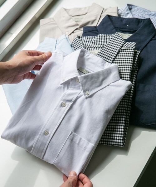 URBAN RESEARCH Sonny Label（アーバンリサーチサニーレーベル）の「抗菌オックスボタンダウン半袖シャツ（シャツ/ブラウス・メンズ・ホワイト/サックスブルー/ネイビー/ギンガムチェック/オフストライプ/グレー・M/L/XL）」の8枚目の写真