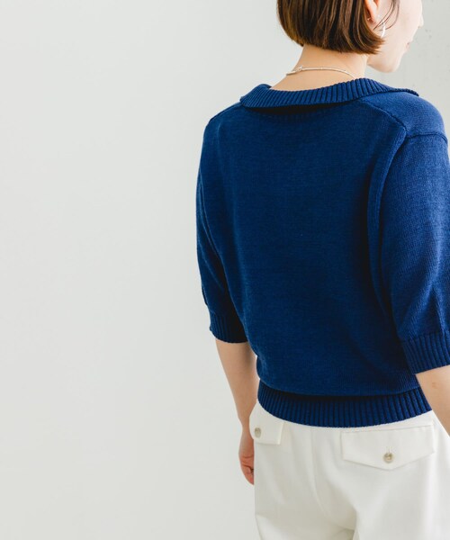 URBAN RESEARCH ROSSO（アーバンリサーチロッソ）の「F by ROSSO　オープンカラーサマーニット（ニット/セーター・レディース・L/BEIGE/BLUE/BORDER・FREE）」の18枚目の写真