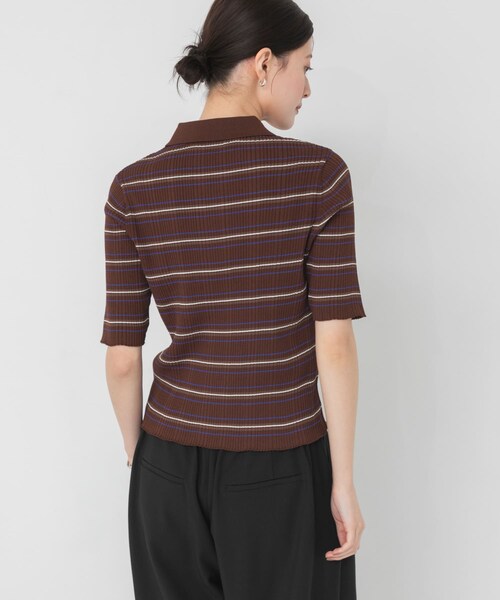 URBAN RESEARCH(アーバンリサーチ)の「ランダムリブポロ衿ニット(ポロシャツ・レディース・IVORY/BROWN/BRN BORDER/BRD BORDER・Free)」の16枚目の写真