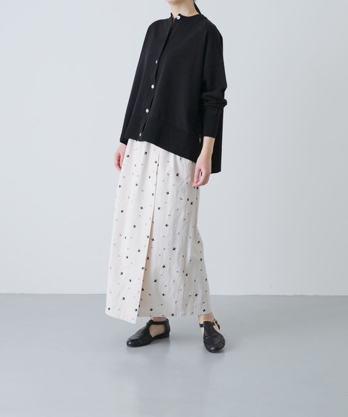 かぐれ（カグレ）の「ツバメ刺繍ラップスカート（スカート・レディース・IVORY/BLACK・Free）」の10枚目の写真