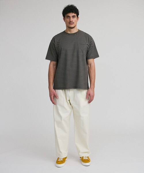 Saturdays NYC（サタデーズ ニューヨークシティ ）の「Multi Stripe Relax SS Tee（Tシャツ/カットソー・レディース・グレー/オリーブ・L/M/S/XL/XS）」の22枚目の写真
