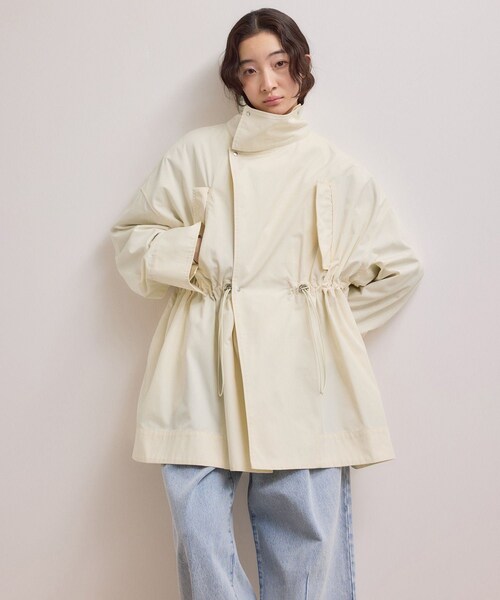 ADAM ET ROPE'(アダムエロペ)の「【WEB限定】・【サステナブル】スタンドカラーハーフモッズコート(モッズコート・レディース・ブラック/オフホワイト/ブラウン系・F)」の15枚目の写真