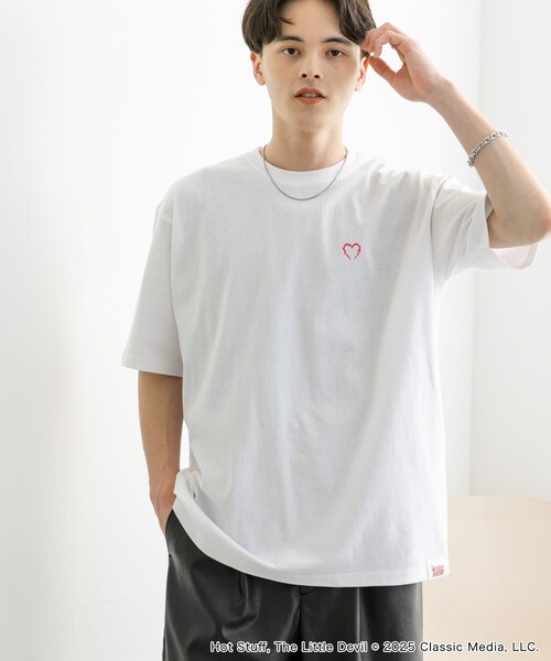 SENSE OF PLACE by URBAN RESEARCH(センスオブプレイスバイアーバンリサーチ)の「『別注』HOT STUFF×SENSE OF PLACE プリントTシャツ A(Tシャツ/カットソー・メンズ・WHITE/CHARCOAL/YELLOW・M/L)」の6枚目の写真