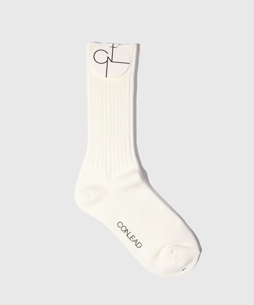 ADAM ET ROPE'（アダムエロペ）の「【CONLEAD/コンリード】Rib Socks（ソックス/靴下・メンズ・ブラック/ホワイト・M/S）」の3枚目の写真
