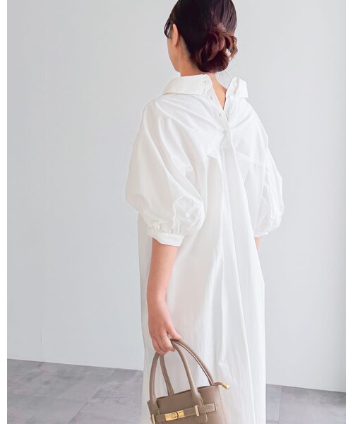 URBAN RESEARCH ROSSO（アーバンリサーチロッソ）の「『別注』ELENDEEK×ROSSO　RELAXY SHIRT ONE-PIECE（ワンピース・レディース・O.WHT/BLU/BLK・1）」の7枚目の写真