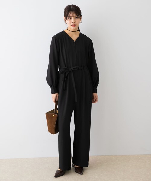 URBAN RESEARCH ROSSO（アーバンリサーチロッソ）の「『UR TECH SMOOTHLUXE』F by ROSSO　ハーフZIPジャンプスーツ（サロペット/オーバーオール・レディース・C/GRAY/BLACK・36/38）」の8枚目の写真