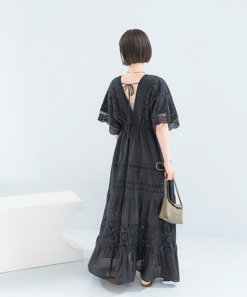 URBAN RESEARCH ROSSO（アーバンリサーチロッソ）の「インドコットンエンブロイダリーワンピース（ワンピース・レディース・BLACK・Free）」の7枚目の写真