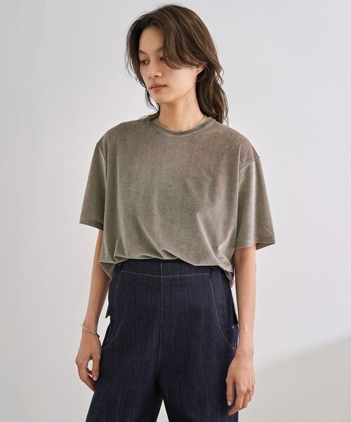 ROPE'（ロペ）の「シアーベロアTシャツ/イージーケア（Tシャツ/カットソー・レディース・ブラック/グレー/ワイン/ピンク系・F）」の6枚目の写真