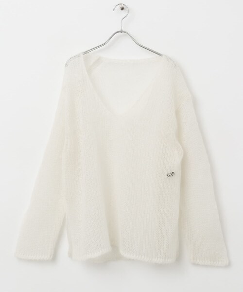 URBAN RESEARCH ROSSO（アーバンリサーチロッソ）の「シアーモヘアVネックプルオーバー（ニット/セーター・レディース・blue/white/yellow・FREE）」の15枚目の写真