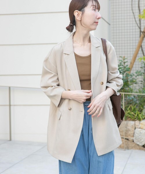 ITEMS URBANRESEARCH(アイテムズ アーバンリサーチ)の「リネンライクジャケット(テーラードジャケット・レディース・BRN/L.BEG/BLK・Free)」の19枚目の写真