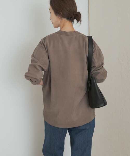 URBAN RESEARCH DOORS（アーバンリサーチドアーズ）の「ノーカラージャケット（ノーカラージャケット・レディース・GREIGE/BLACK・M）」の17枚目の写真