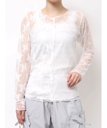 merry jenny | シアーレースコンビTOPS(Tシャツ/カットソー)