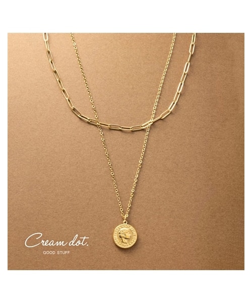 nissen（ニッセン）の「【Creamdot.】コイン/オーバルチェーンのステンレス製2セットネックレス（ネックレス・メンズ・ゴールド/ピンクゴールド/シルバー・アソート）」の3枚目の写真