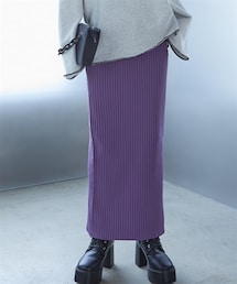 GEVS. | 大きいサイズワイドリブロングニットタイトスカートGEVS.(スカート)