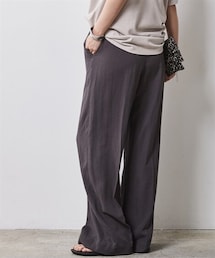 CHIC STYLE | 大きいサイズ レーヨン麻リラックスワイドパンツ シックスタイル(その他パンツ)