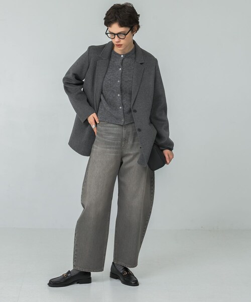 URBAN RESEARCH(アーバンリサーチ)の「リバージャケットコート(テーラードジャケット・レディース・CHARCOAL/BEIGE・FREE)」の10枚目の写真