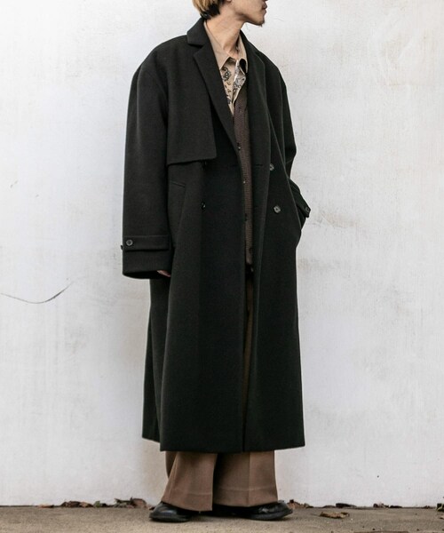 SENSE OF PLACE by URBAN RESEARCH(センスオブプレイスバイアーバンリサーチ)の「『わたべ×SOP』ダブルロングコート(チェスターコート・メンズ・GRAY/BLACK・M/L)」の16枚目の写真