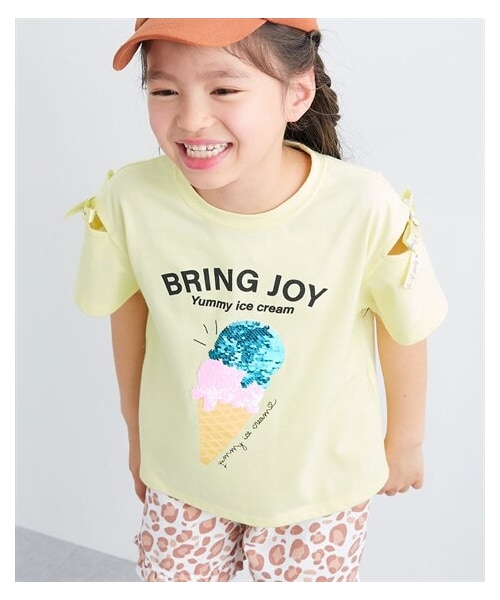 nissen（ニッセン）の「柄が変わる！スパンコールTシャツ（女の子）（Tシャツ/カットソー・キッズ・パープル/イエロー・110/120/130/140/150/160）」の8枚目の写真