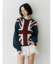 jouetie | UnionJackジャガードルーズニット(ニット/セーター)