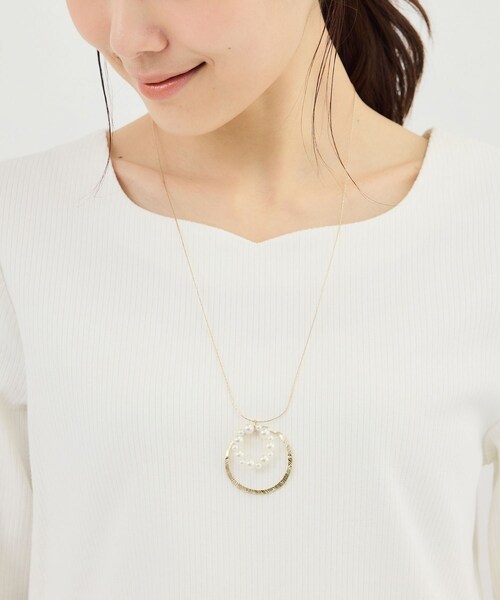 ROPE' PICNIC（ロペピクニック）の「ダブルサークルワントップペンダント（ネックレス・レディース・ゴールド/シルバー・F）」の3枚目の写真