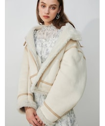 MERCURYDUO | フェイクムートンボンバージャケット(ムートンコート)