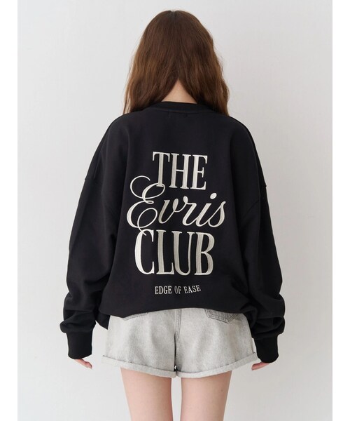 EVRIS（エヴリス）の「THE EVRIS CLUB BIG スウェットトップス（スウェット・レディース・グレー/ブラック/ブルー・F）」の2枚目の写真