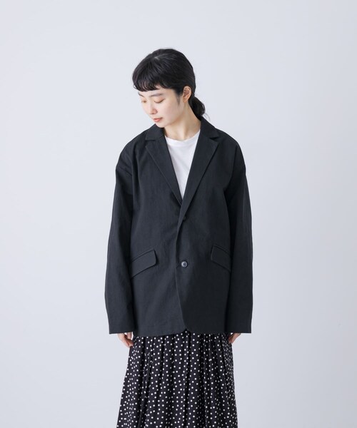 かぐれ(カグレ)の「Tailored jacket w/lining(テーラードジャケット・レディース・BEIGE/BLACK・FREE)」の11枚目の写真