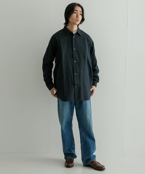 URBAN RESEARCH（アーバンリサーチ）の「new basic デニムオーバーダイシャツ（シャツ/ブラウス・メンズ・BLACK・M/L/XL）」の6枚目の写真