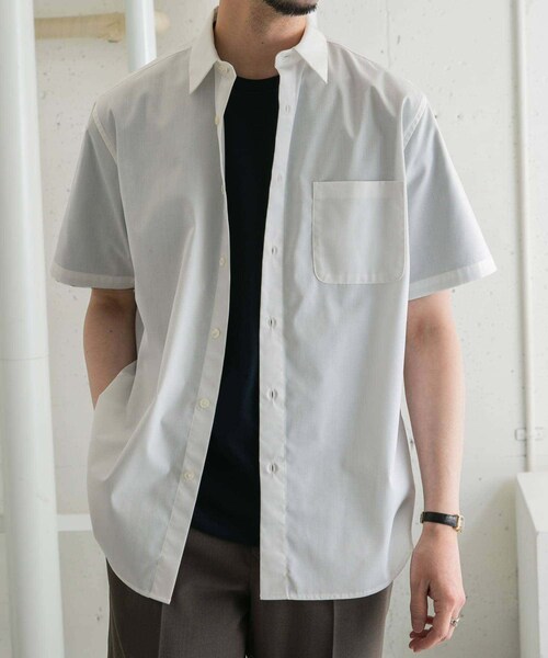 URBAN RESEARCH ROSSO（アーバンリサーチロッソ）の「『防シワ/防臭』『XLサイズあり』ハイパフォーマンスブロード半袖シャツ（シャツ/ブラウス・メンズ・SAX/WHITE/NAVY/KHAKI/BLK CHECK/BLK STRIPE・S/M/L/XL）」の14枚目の写真