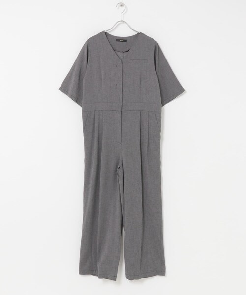 URBAN RESEARCH ROSSO（アーバンリサーチロッソ）の「リネンライク5分袖オールインワン（つなぎ/オールインワン・レディース・BLACK/BEIGE・36/38）」の13枚目の写真