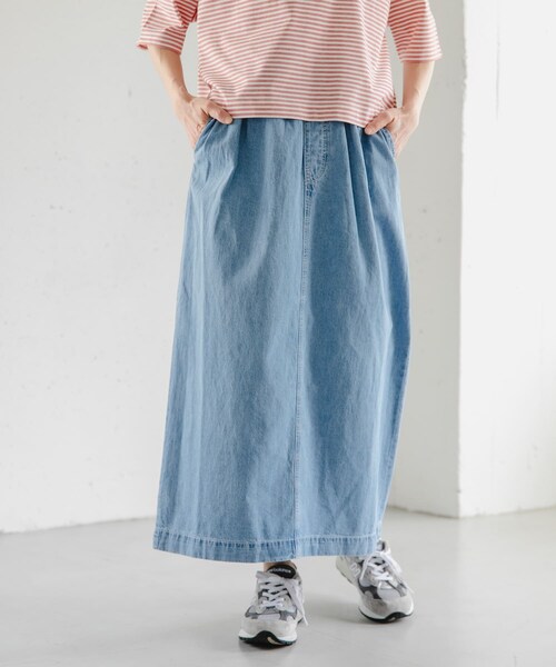 URBAN RESEARCH DOORS（アーバンリサーチドアーズ）の「FORK&SPOON　綿麻デニムスカート（デニムスカート・レディース・ONEWASH/USED・1/2）」の19枚目の写真