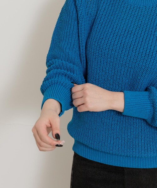 THE GOODLAND MARKET（ザグッドランドマーケット）の「米富繊維　WASHI COTTON TAPE KNIT PULLOVER（ニット/セーター・レディース・62BLUE/14BLACK/40IVORY/50LIME・1/3）」の22枚目の写真